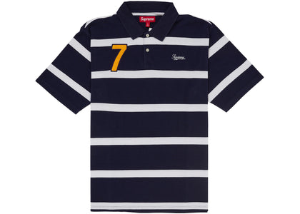 Supreme Cursive Polo Navy Stripe - authentic Supreme product