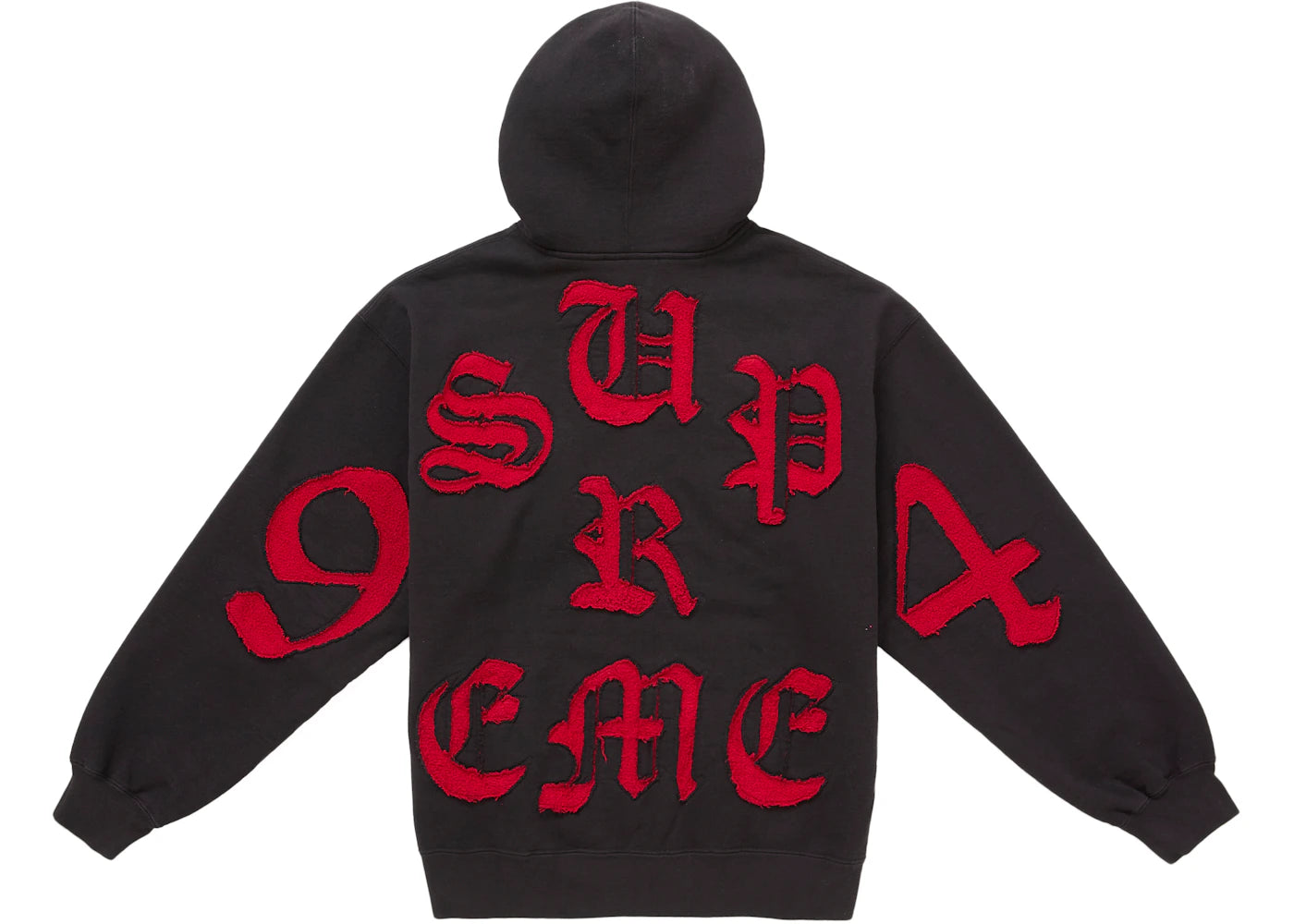 Supreme Cut Out Zip Up Hooded Sweatshirt Black - vue 360