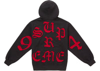 Supreme Cut Out Zip Up Hooded Sweatshirt Black