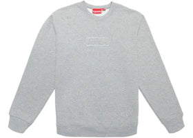 Supreme Cutout Logo Crewneck Heather Grey - vue 360