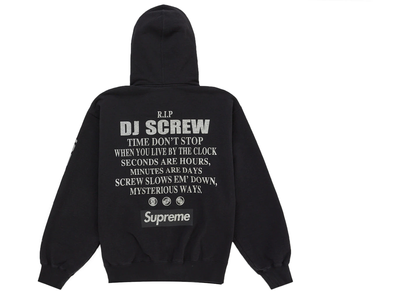 Supreme DJ Screw Zip Up Hooded Sweatshirt Black - vue secondaire A
