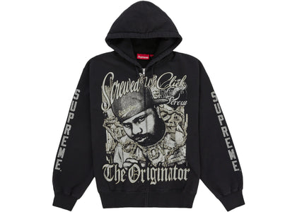 Supreme DJ Screw Zip Up Hooded Sweatshirt Black - authentic Supreme apparel