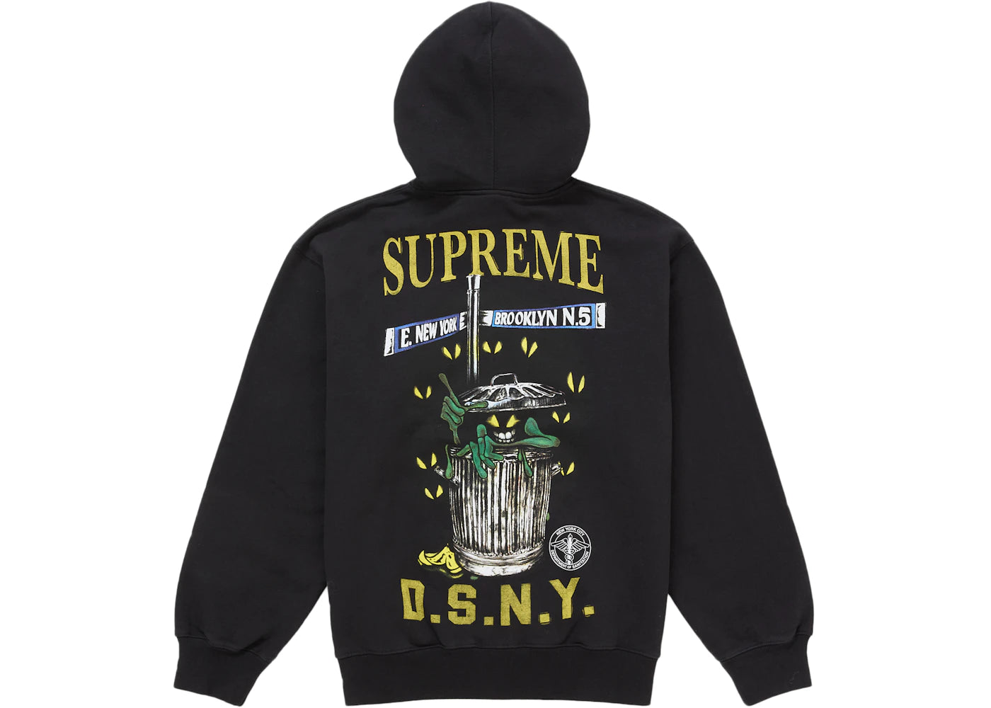 Supreme DSNY Zip Up Hooded Sweatshirt Black - vue secondaire B