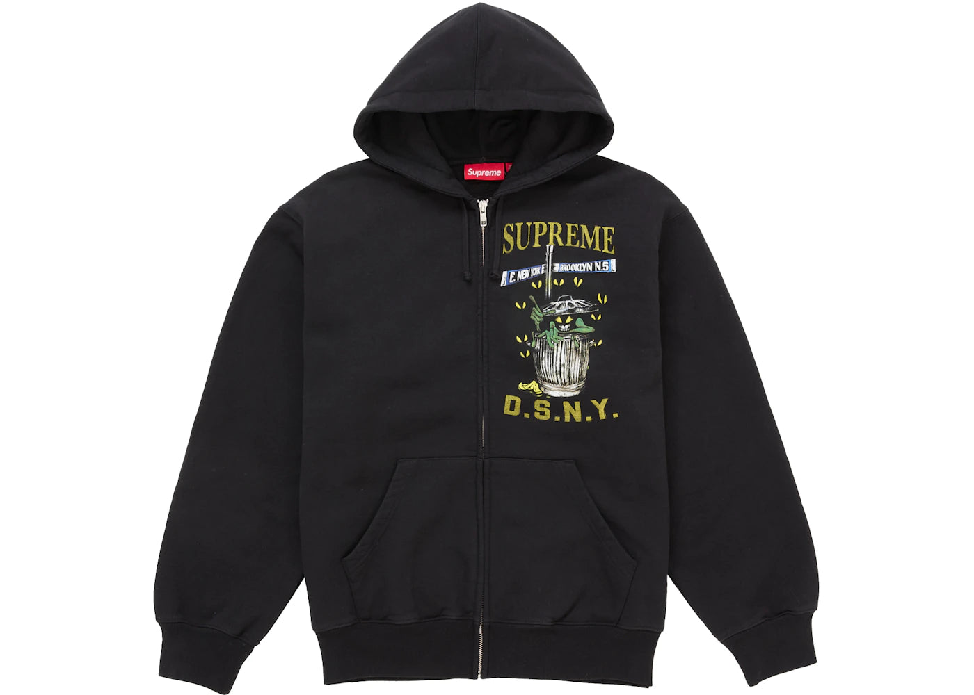 Supreme DSNY Zip Up Hooded Sweatshirt Black - vue secondaire A