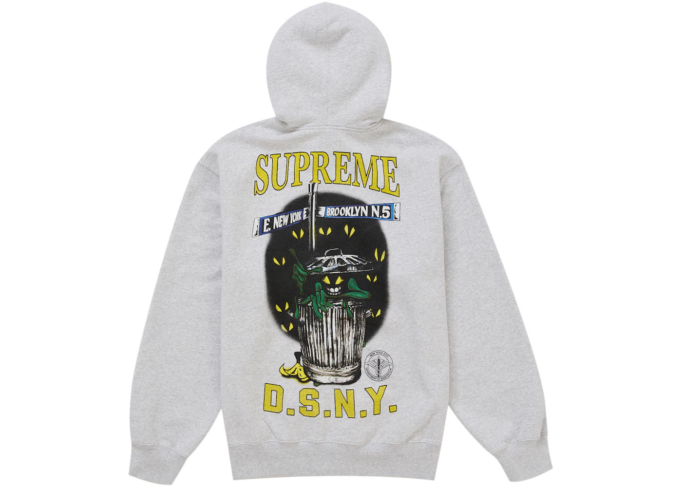 Supreme DSNY Zip Up Hooded Sweatshirt Heather Grey - vue secondaire B