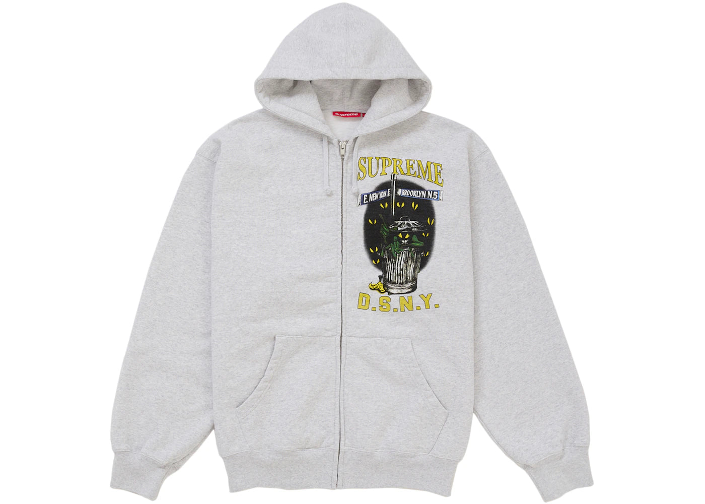 Supreme DSNY Zip Up Hooded Sweatshirt Heather Grey - vue secondaire A
