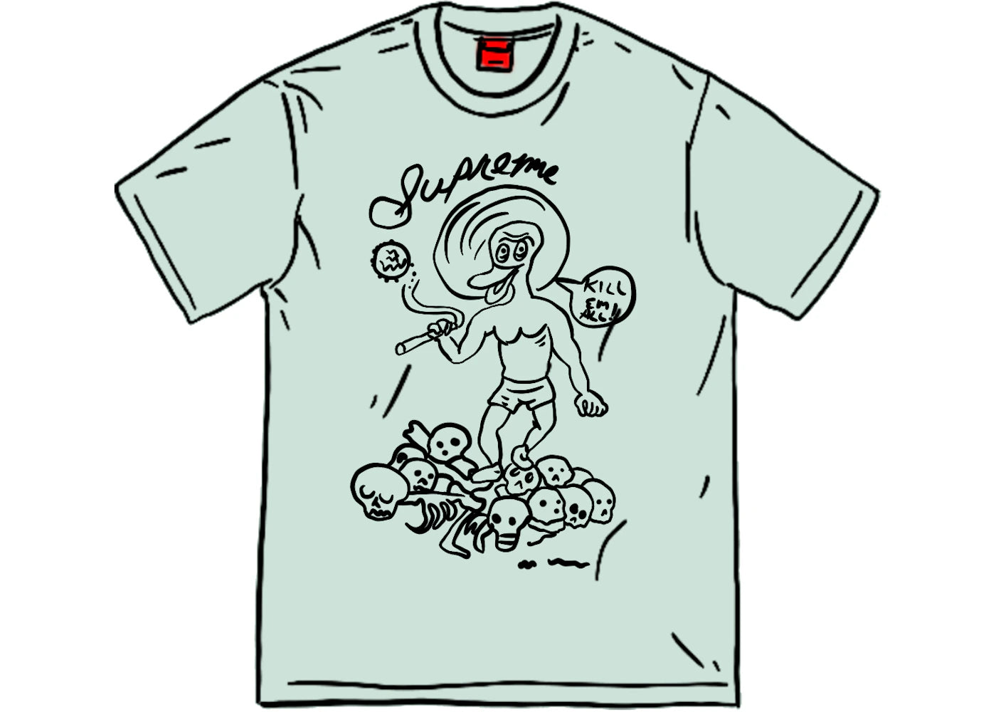 Supreme Daniel Johnston Kill Em All Tee Light Teal - vue secondaire A