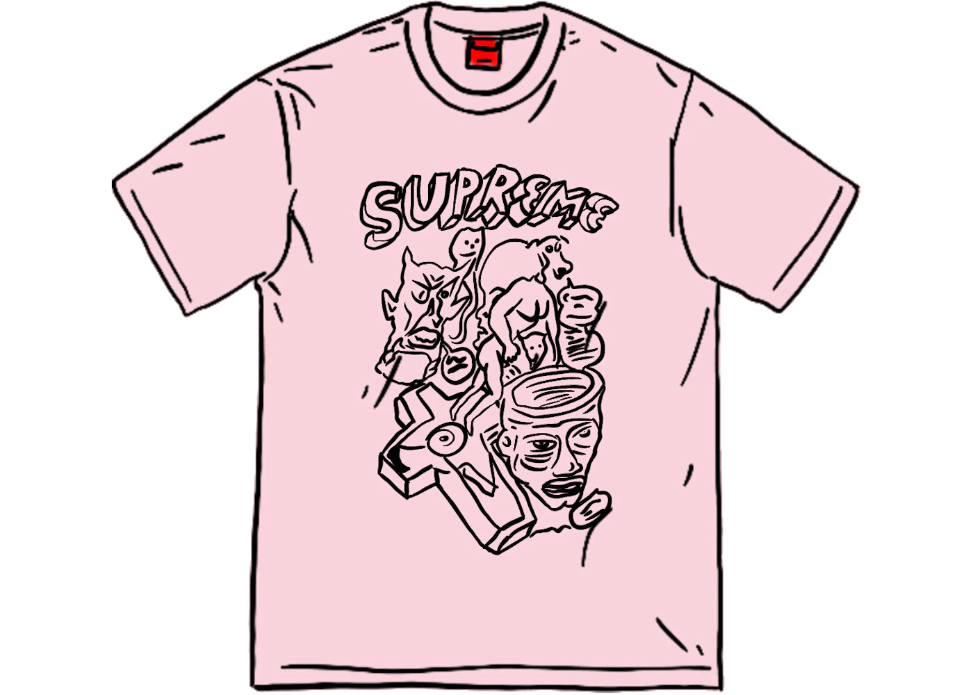 Supreme Daniel Johnston Tee Light Pink - vue secondaire A