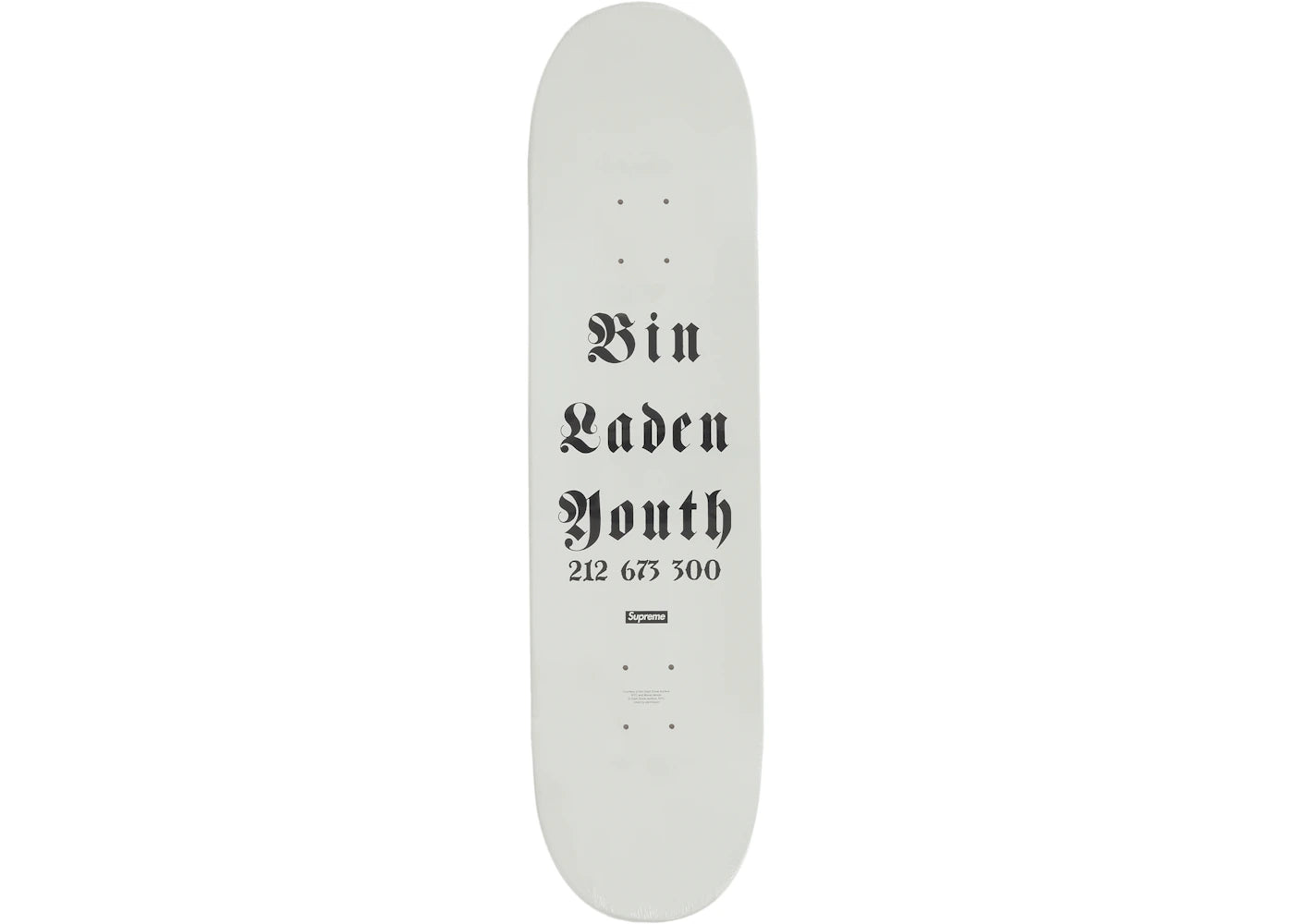 Supreme Dash Snow Skateboard Deck White - vue secondaire A