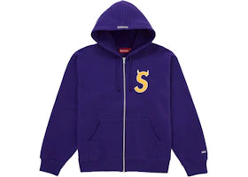 Supreme Devil S Logo Zip Up Hooded Sweatshirt Purple