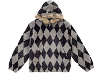 Supreme Diamond Faux Fur Jacket Grey