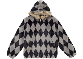 Supreme Diamond Faux Fur Jacket Grey