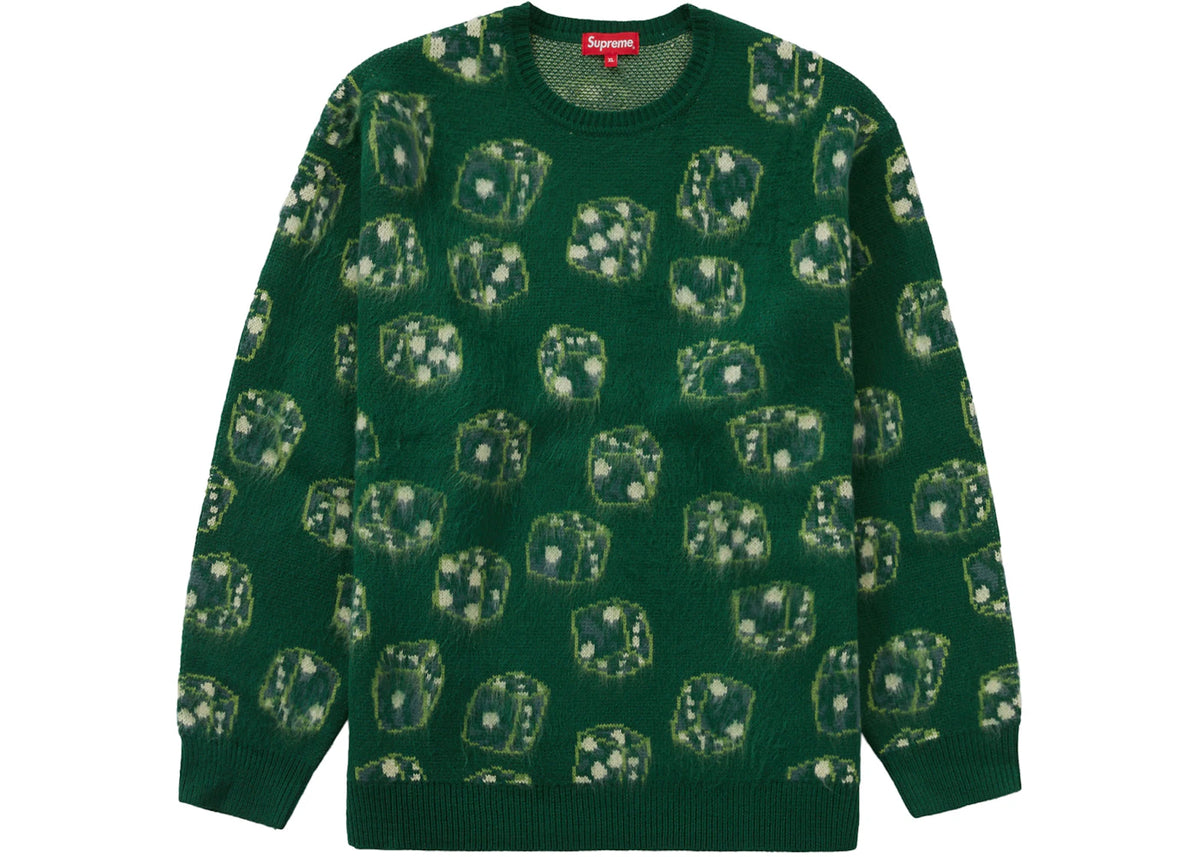Supreme Dice Sweater Green - vue 360