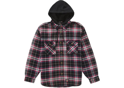 Supreme Dickies Lined Zip Up Hooded Flannel Shirt Black