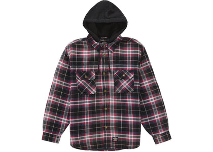Supreme Dickies Lined Zip Up Hooded Flannel Shirt Black - authentic Supreme apparel