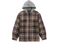 Supreme Dickies Plaid Hooded Zip Up Shirt Heather Grey