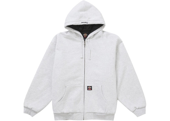 Supreme Dickies Quilted Lined Zip Up Hooded Sweatshirt Heather Grey sneakers - authentic Supreme shoes