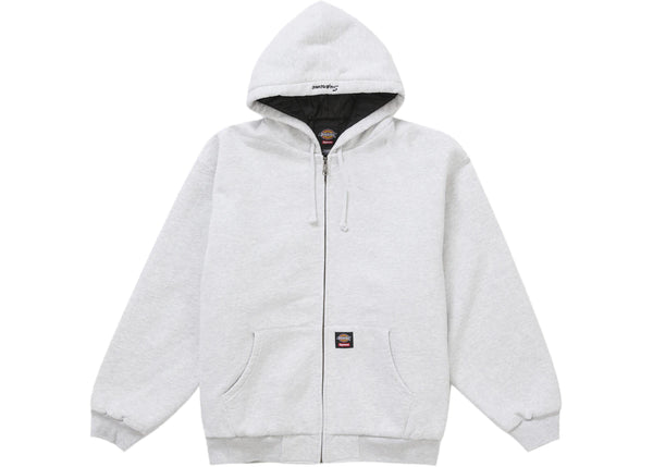 Supreme Dickies Quilted Lined Zip Up Hooded Sweatshirt Heather Grey sneakers - authentic Supreme shoes