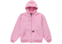 Supreme Dickies gestepptes, gefüttertes Kapuzensweatshirt mit Reißverschluss, rosa