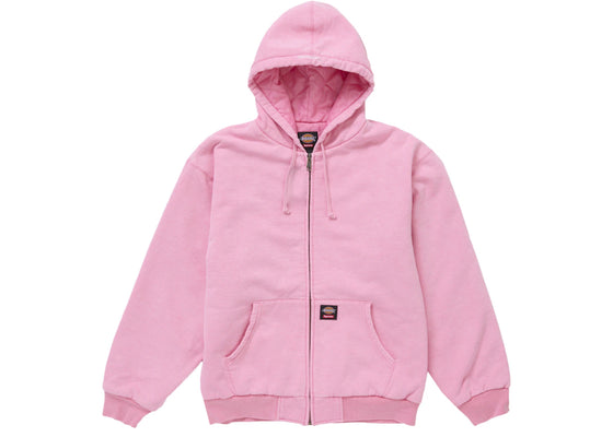 Supreme Dickies Quilted Lined Zip Up Hooded Sweatshirt Pink sneakers - authentic Supreme shoes
