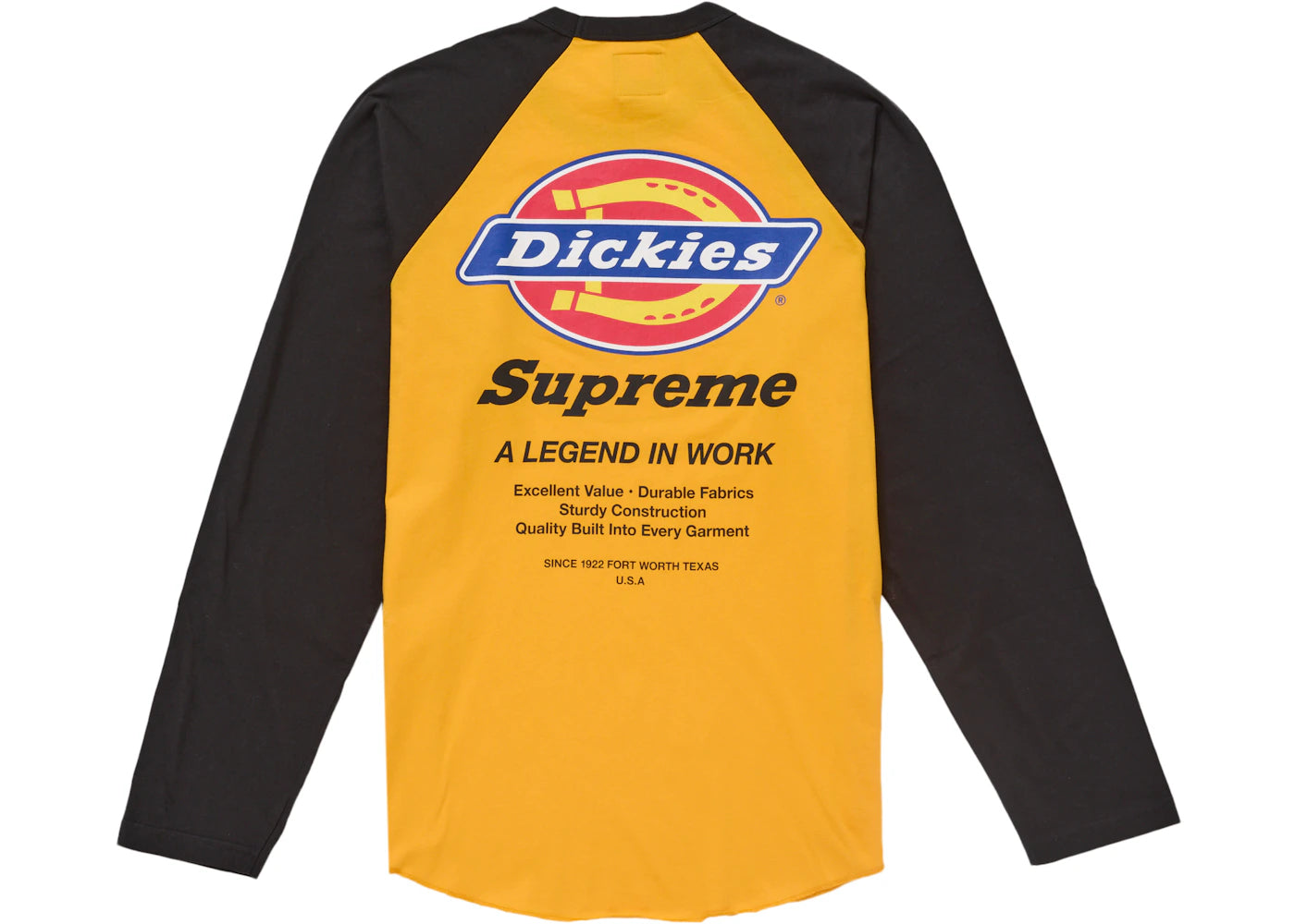 Supreme Dickies Raglan L/S Top Black - vue secondaire A