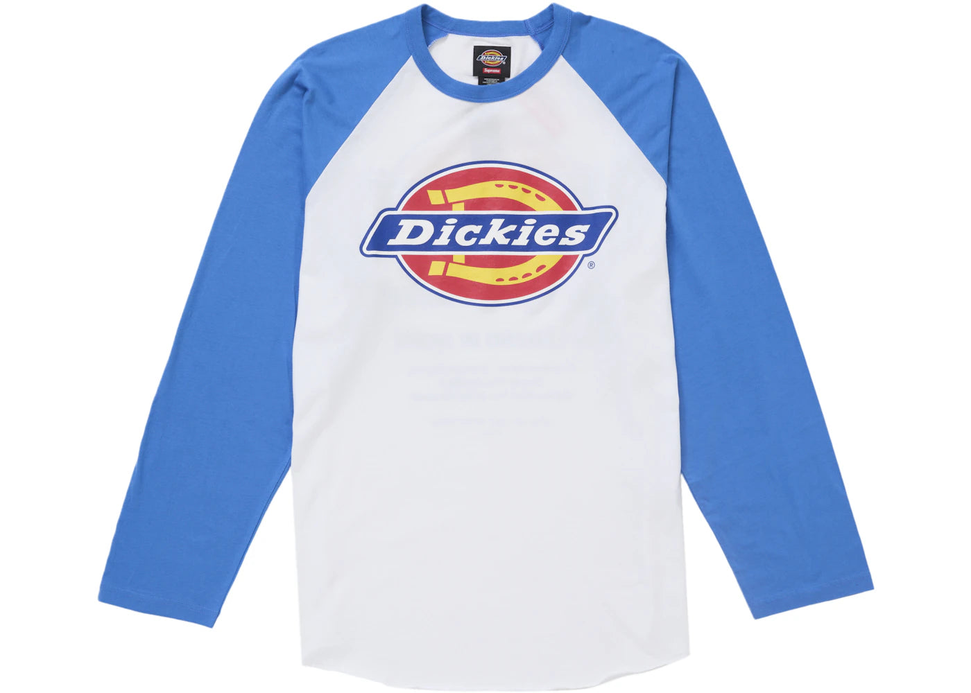 Supreme Dickies Raglan L/S Top Blue - vue 360