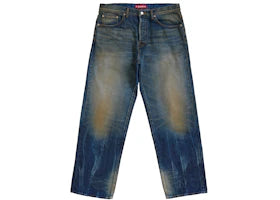 Supreme Distressed Loose Fit Selvedge Jean (SS26) Washed Indigo