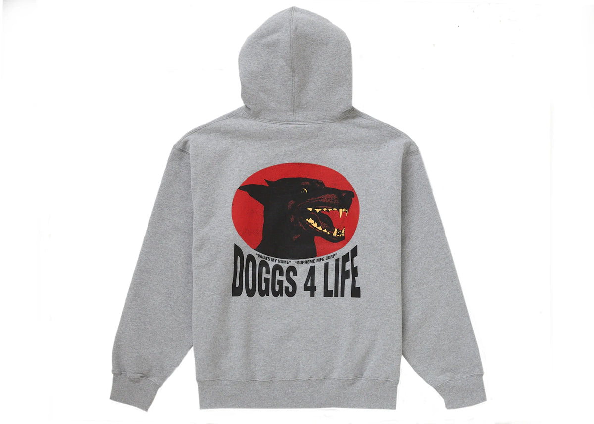 Supreme Doggs Hooded Sweatshirt Heather Grey - vue secondaire A