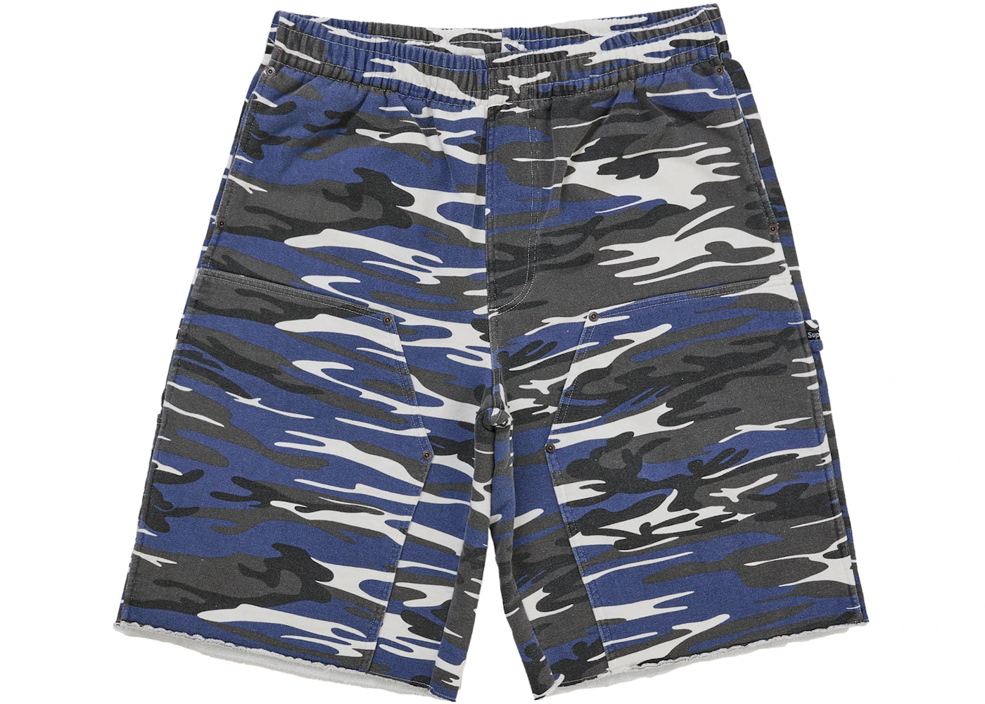 Supreme Double Knee Painter Sweatshort Blue Tiger Camo - vue secondaire B