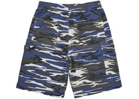Supreme Double Knee Painter Sweatshort Blue Tiger Camo