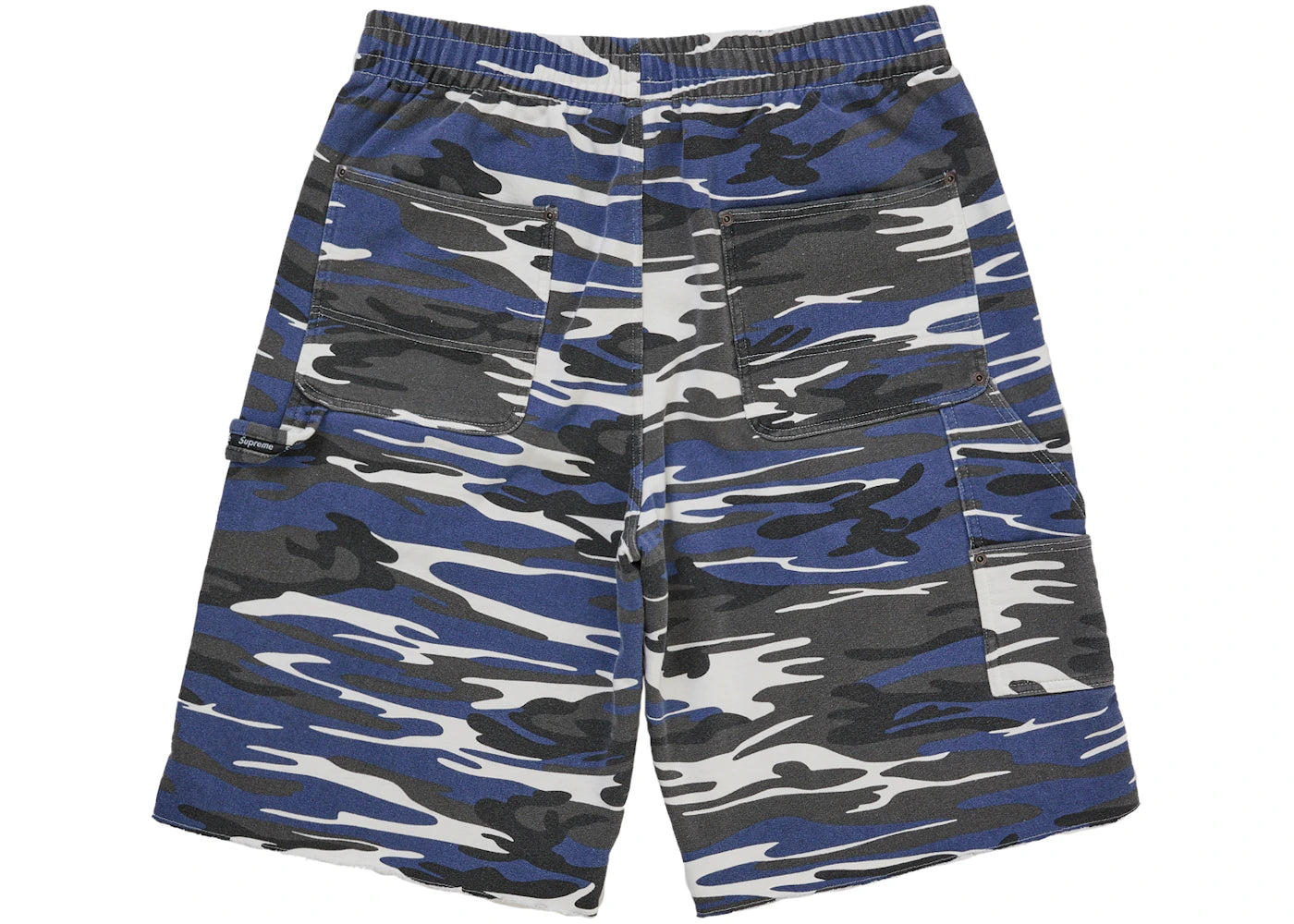 Supreme Double Knee Painter Sweatshort Blue Tiger Camo - vue secondaire A