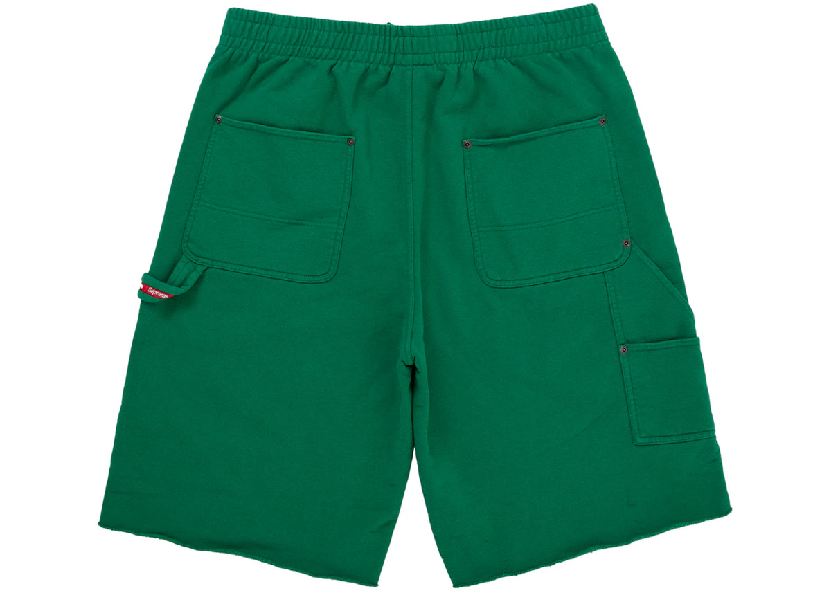 Supreme Double Knee Painter Sweatshort Green - vue secondaire B