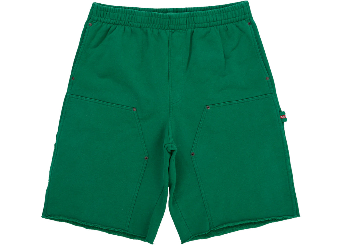 Supreme Double Knee Painter Sweatshort Green - vue secondaire A