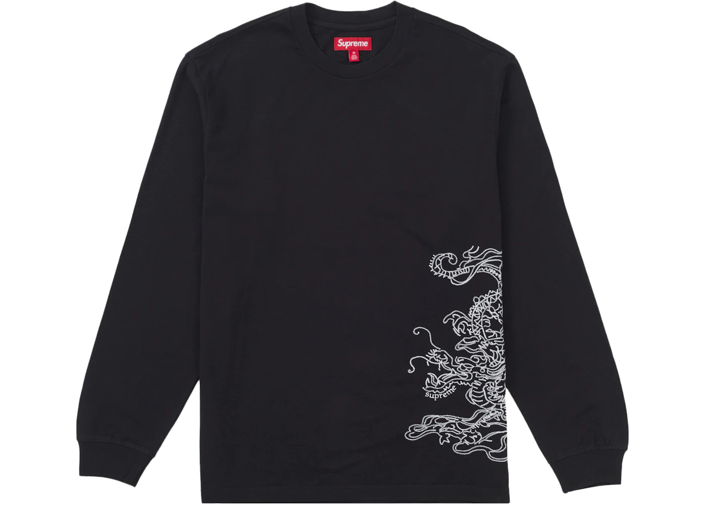 Supreme Dragon Embroidered L/S Top Black - vue secondaire A