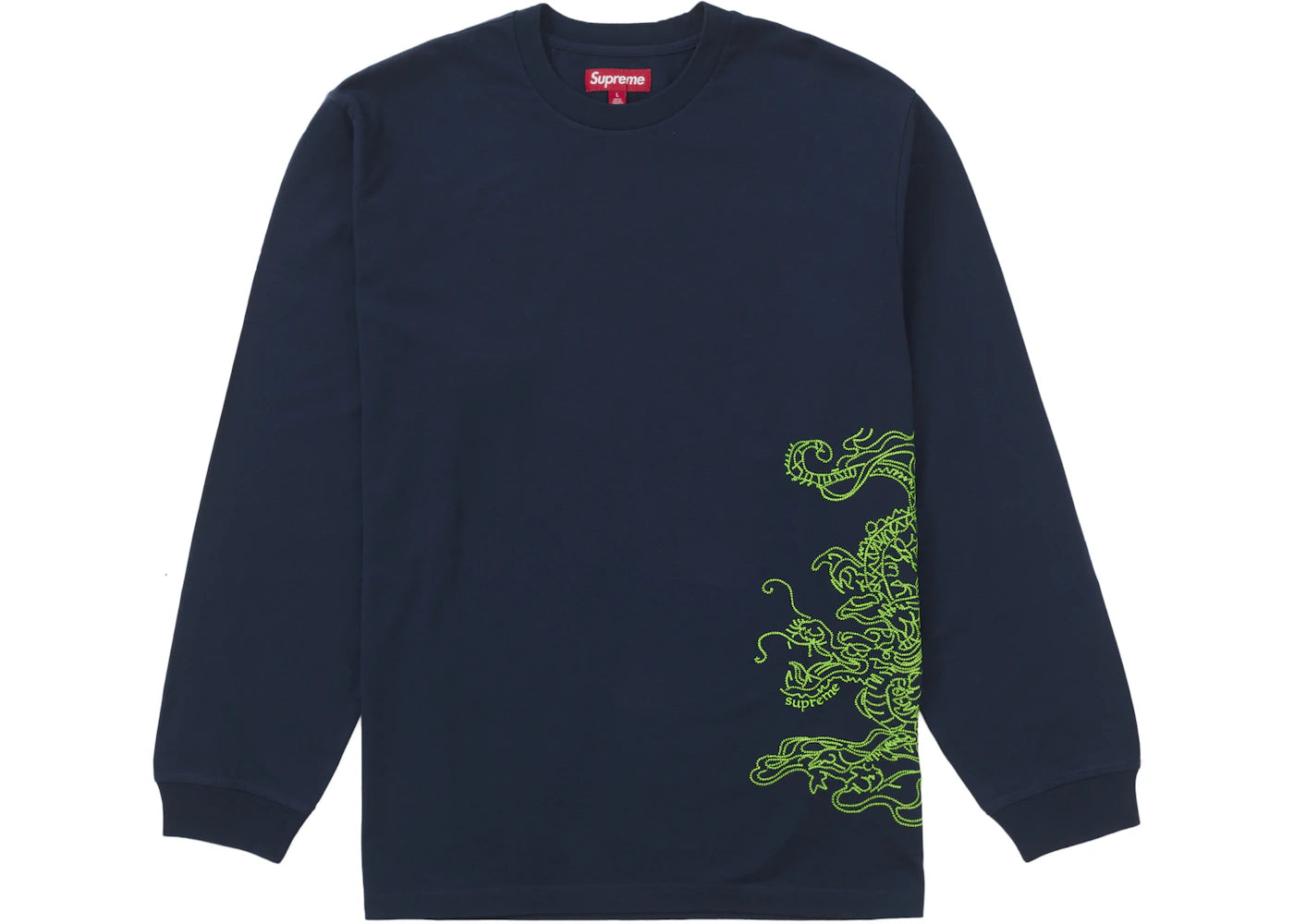 Supreme Dragon Embroidered L/S Top Navy - vue secondaire A