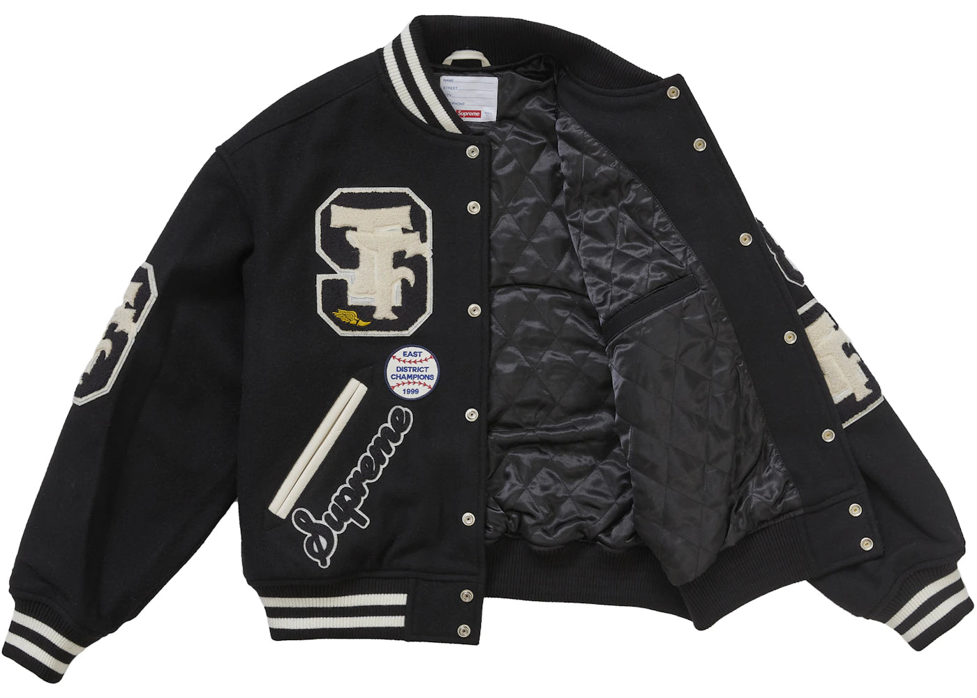 Supreme Drill Team Varsity Jacket Black - vue secondaire A