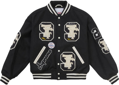 Supreme Drill Team Varsity Jacket Black - authentic Supreme apparel