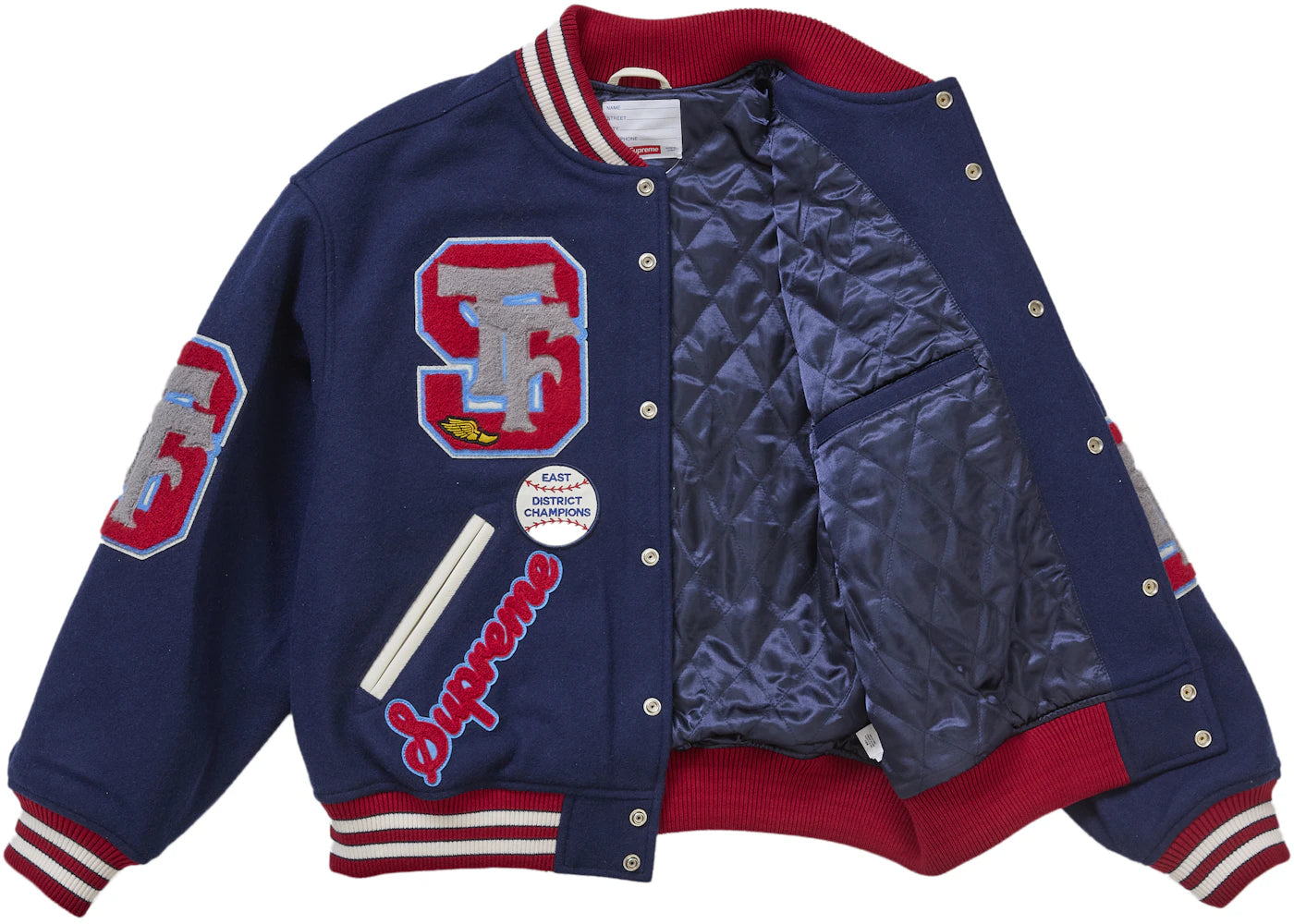 Supreme Drill Team Varsity Jacket Navy - vue secondaire B