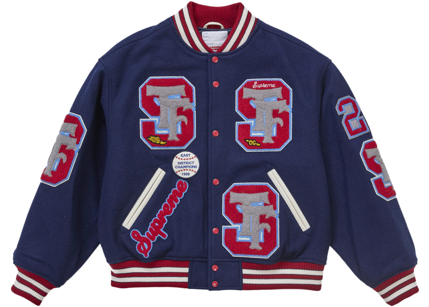 Supreme Drill Team Varsity Jacket Navy - vue secondaire A