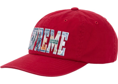Supreme Embroidered Money Logo 6-Panel Hat Red