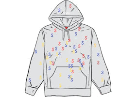 Supreme Embroidered S Hooded Sweatshirt Ash Grey