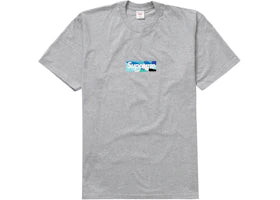 Supreme Emilio Pucci Box Logo Tee Heather Grey/Blue - authentic Supreme product