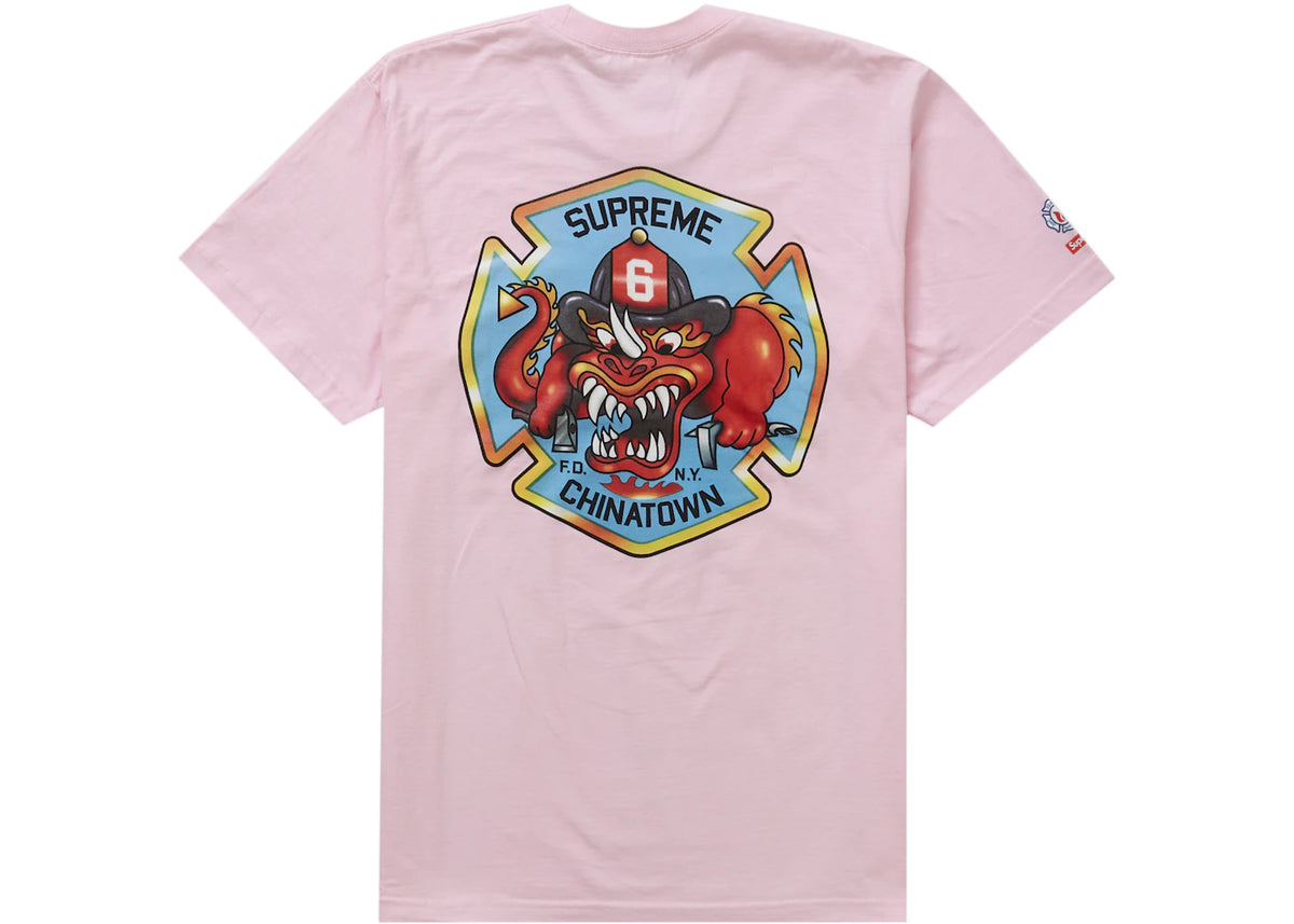 Supreme FDNY Engine 9 Tee Light Pink - vue secondaire B