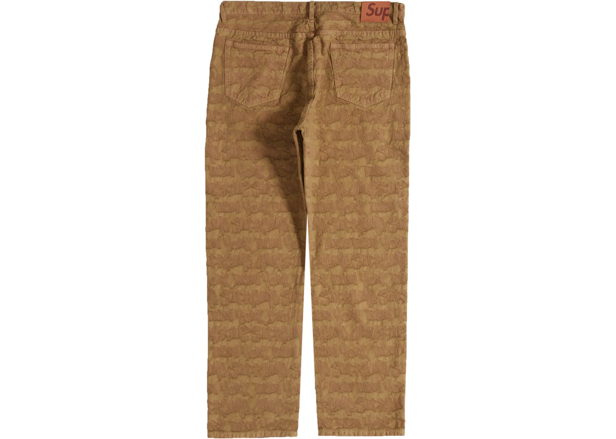 Supreme Fat Tip Jacquard Regular Jean Olive - vue secondaire B