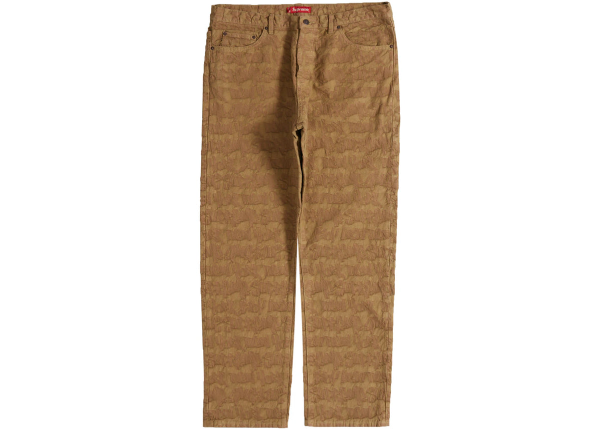 Supreme Fat Tip Jacquard Regular Jean Olive - vue secondaire A