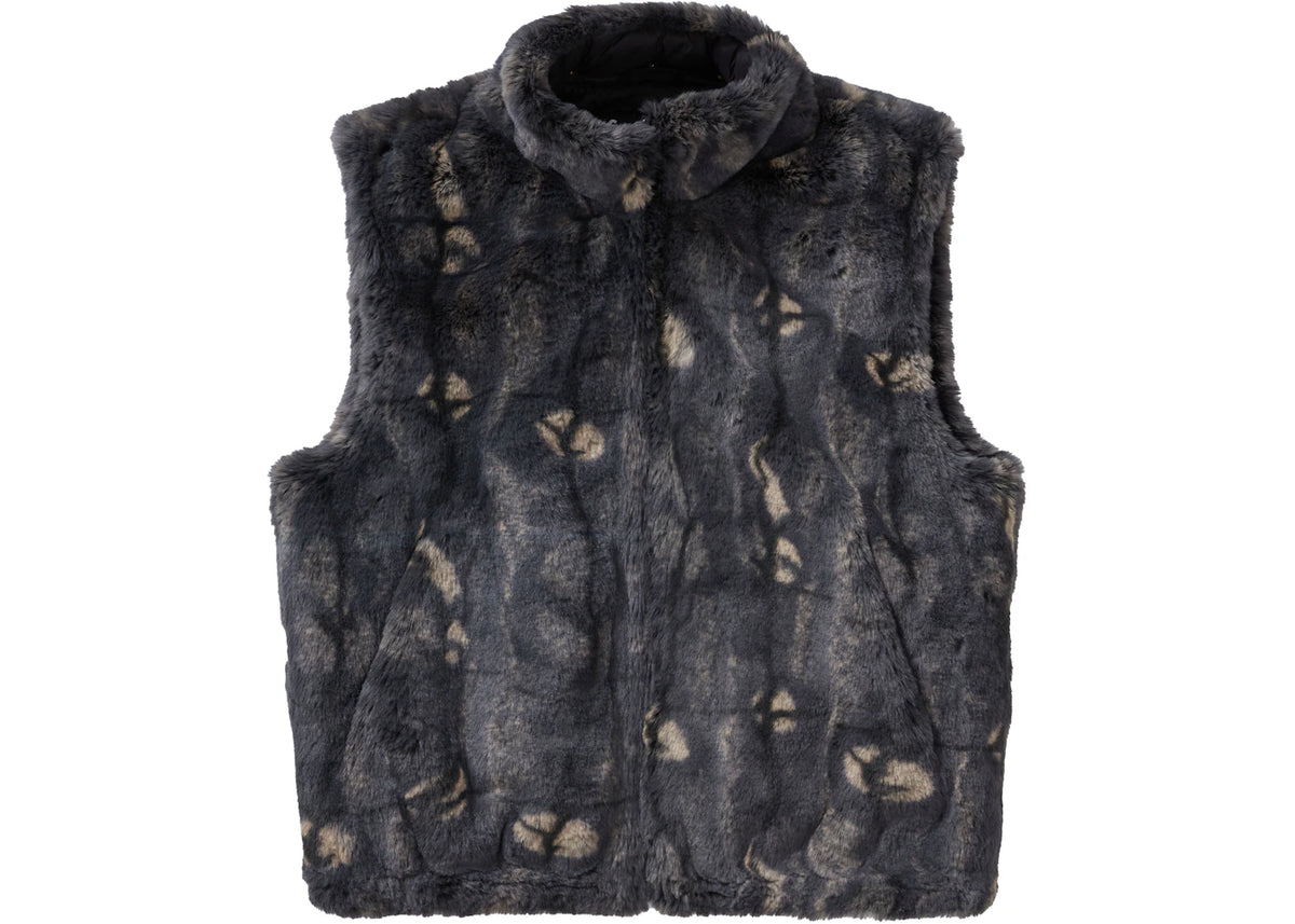 Supreme Faux Fur Hooded Vest Black - vue secondaire A