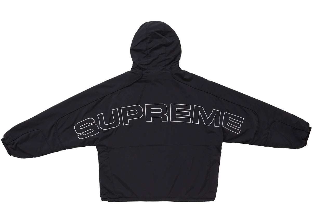 Supreme Faux Fur Reversible Hooded Track Jacket Black - vue secondaire B