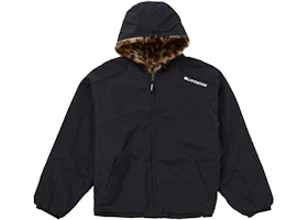 Supreme Faux Fur Reversible Hooded Track Jacket Black