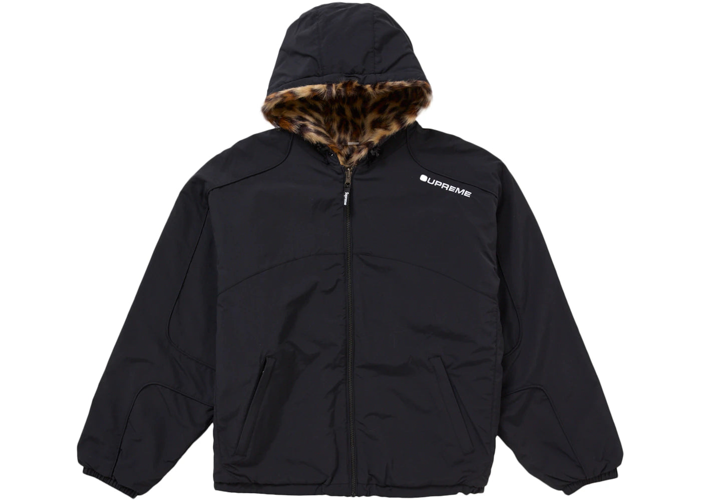 Supreme Faux Fur Reversible Hooded Track Jacket Black - vue secondaire A