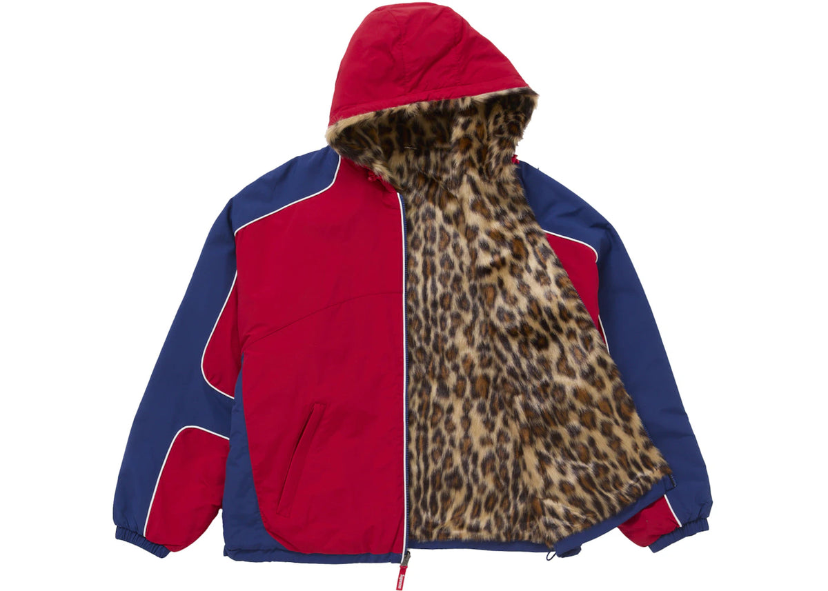 Supreme Wende-Trainingsjacke mit Kapuze aus Kunstpelz, Rot - vue secondaire B